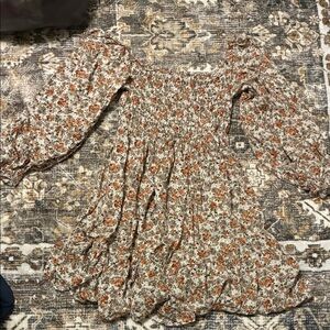 Floral Smocked Dress with Puff Sleeves